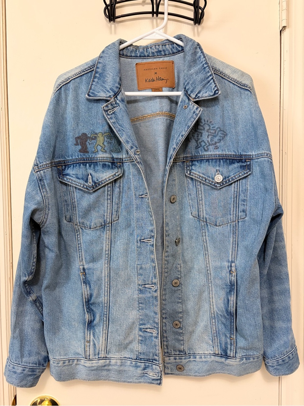 American Eagle  X Keith Haring Boyfriend Oversized Denim Jacket